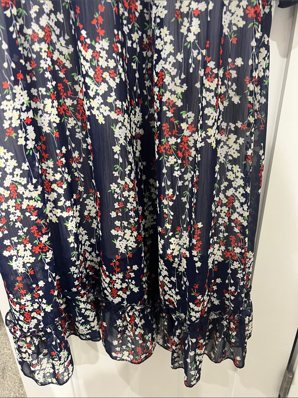 Amazon Essentials Navy Floral Ruffle Midi Dress - Picture 7 of 12